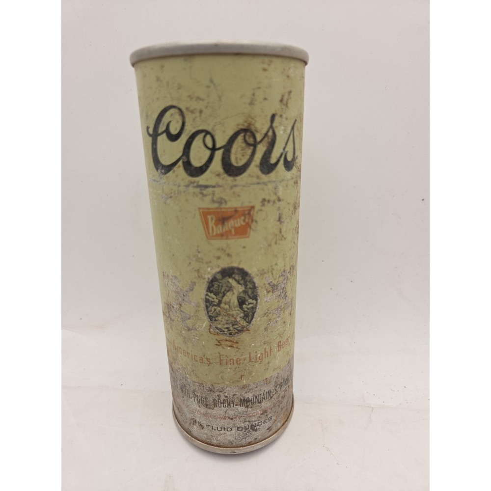 Coors 15oz  SS  pull tab top  beer can / EMPTY Rocky Mountain Water Lift Ring
